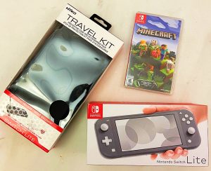 Nintendo Switch Lite and case and Minecraft Game