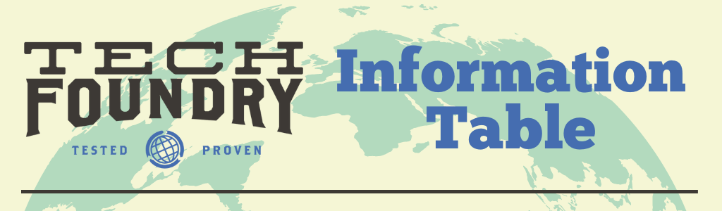 Tech Foundry Information Table