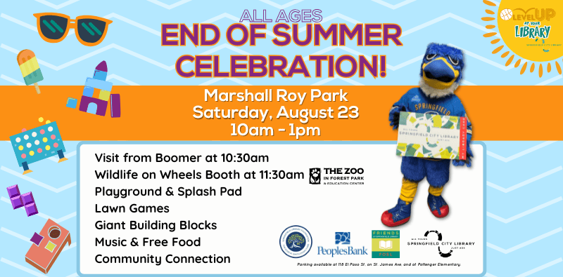 Image promoting End of Summer Celebration on August 23 at Marshall Roy Park