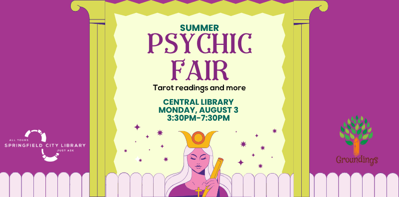 HOME PAGE SLIDERS (74) Graphic to promote Summer Psychic Fair on August 3